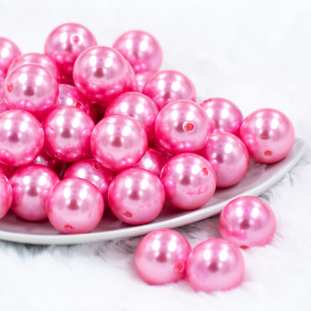 20mm Faux Pearl Bubblegum Beads