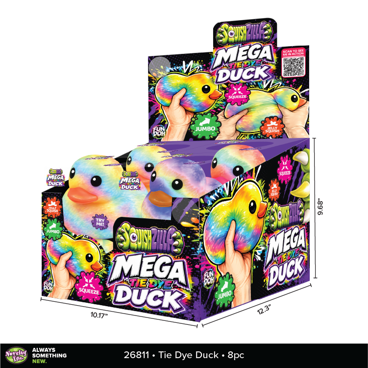Fun Doh MEGA 5" Squishy Tie Dye Duck Toy Variety