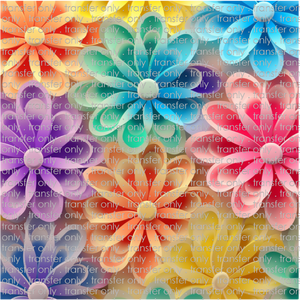 3D-FLW-03 Rainbow Daisy Flowers Tumbler Wrap