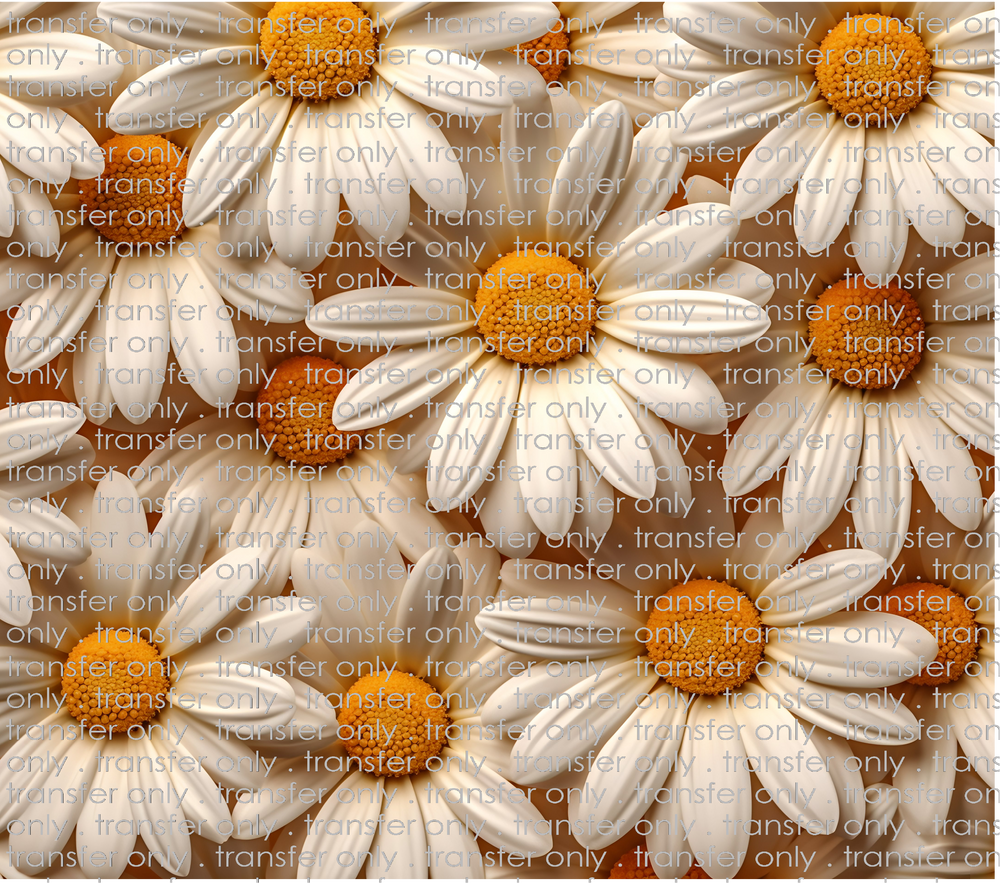 3D-FLW-06 White Daisy Flowers Tumbler Wrap