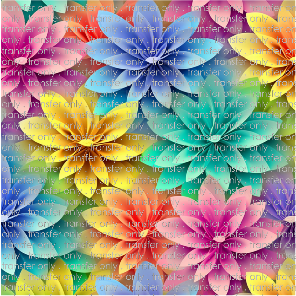 3D-FLW-11 Rainbow Flowers Tumbler Wrap