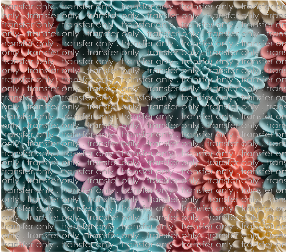 3D-FLW-15 Multi Colored Chrysanthemum Tumbler Wrap