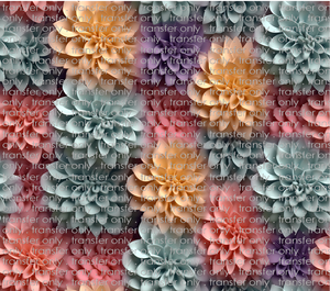 3D-FLW-17 Jewel Colored Chrysanthemum Tumbler Wrap