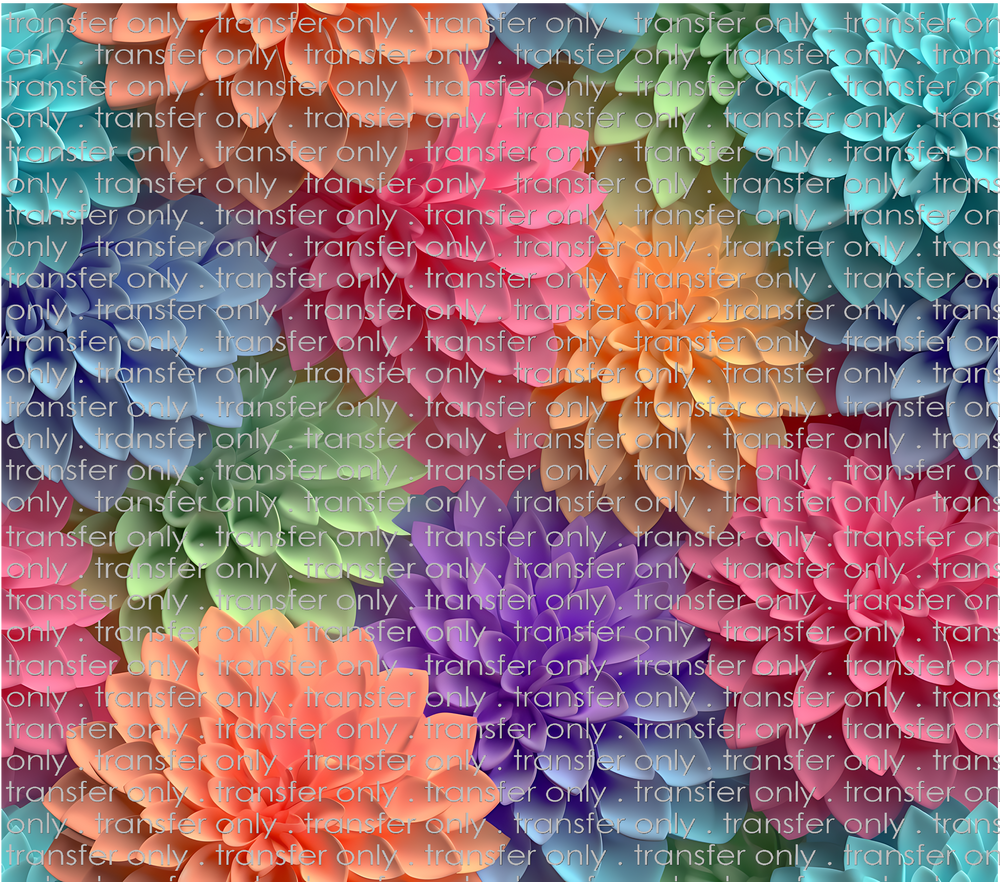 3D-FLW-18 Bright Jewel Colored Chrysanthemum Tumbler Wrap