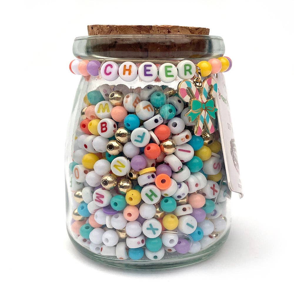 Bright Christmas CHEER Jar DIY Bead Kit