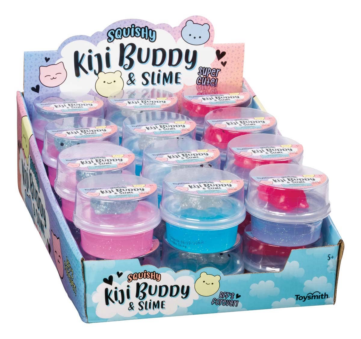 Squishy Kiji Buddy & Slime Kit, Asst Colors, Pocket/Travel