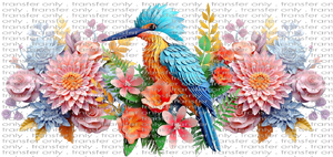 ANM UV 107 3D Hummingbird and Flowers UV DTF 16oz Wrap