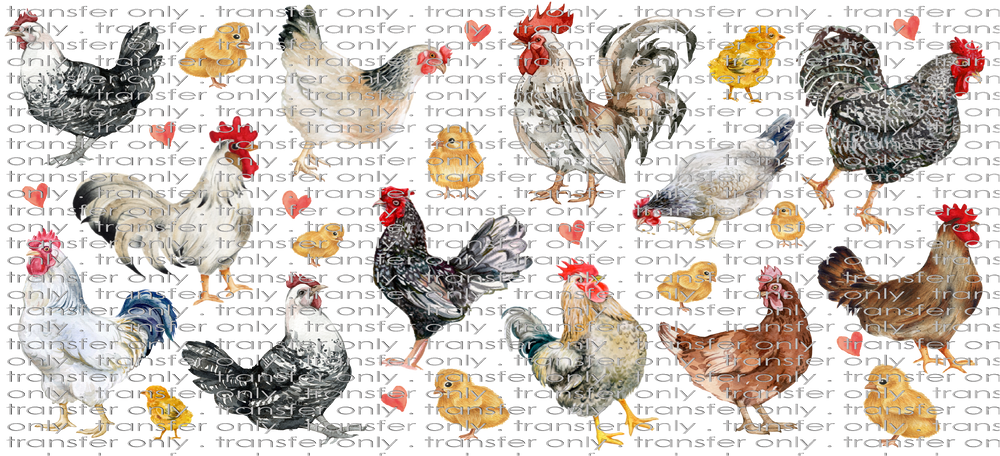 ANM UV 124 Chickens Roosters Chicks UV DTF 16oz Wrap
