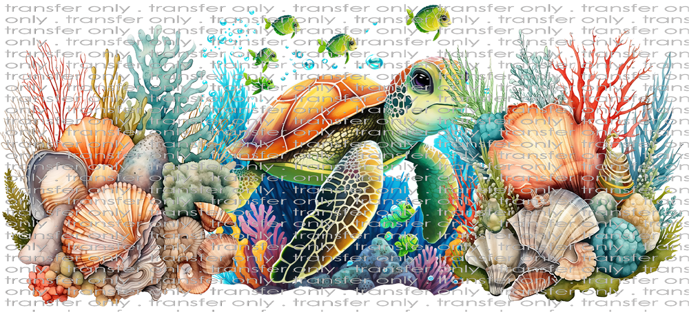 ANM UV 129 Sea Turtle and Coral UV DTF 16oz Wrap