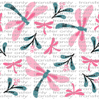 ANM UV 140 Pink and Green Dragonflies Print UV DTF 16oz Wrap