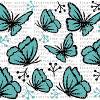ANM UV 148 WM Teal and Black Butterflies UV DTF 16oz Wrap