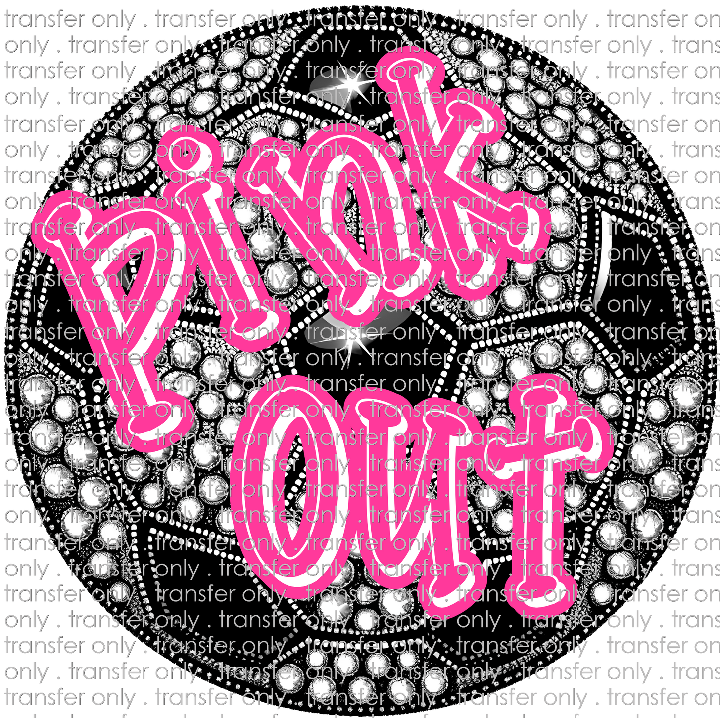 AWR 230 Faux Rhinestone Soccer Pink Out