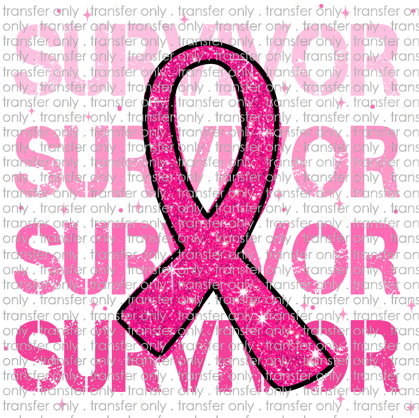 AWR 256 Survivor Faux Glitter Ribbon