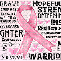 AWR UV 107 Breast Cancer Awareness inspirational Words UV DTF 16oz Wrap