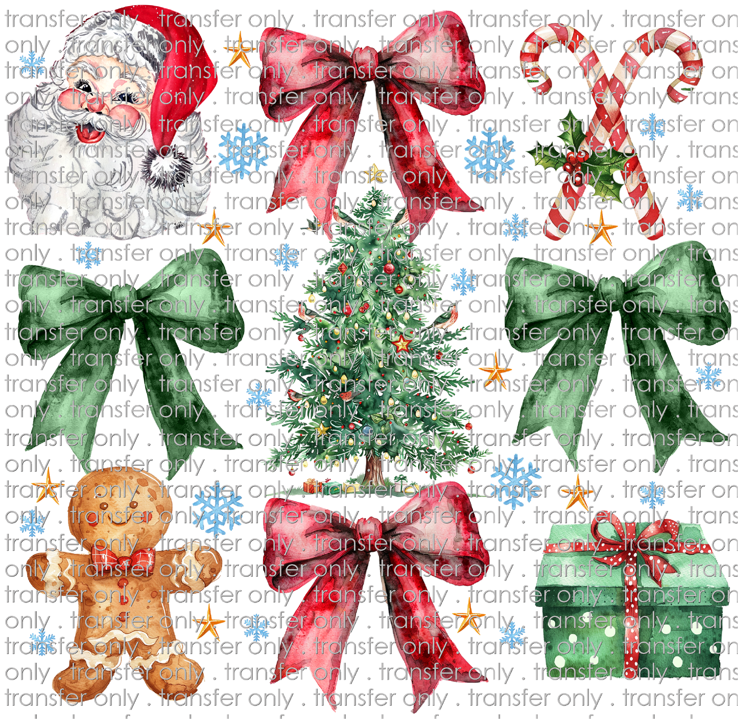 CHR 1083 Bows Santa Gingerbread and Gifts