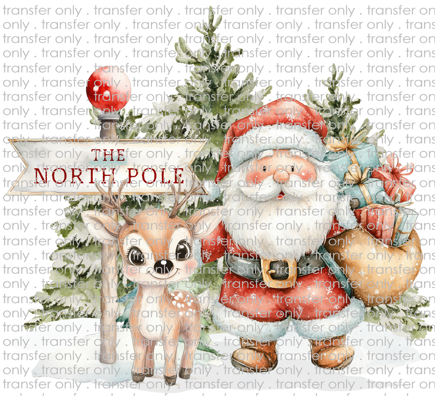 CHR 1181 Santa and Reindeer in Woods