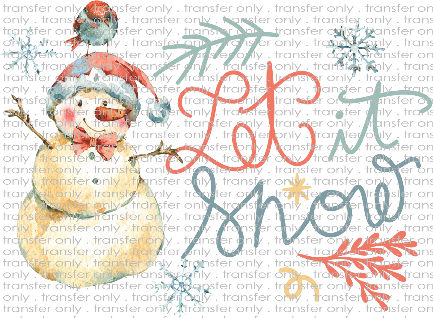 CHR 1194 Watercolor Snowman with Let it Snow