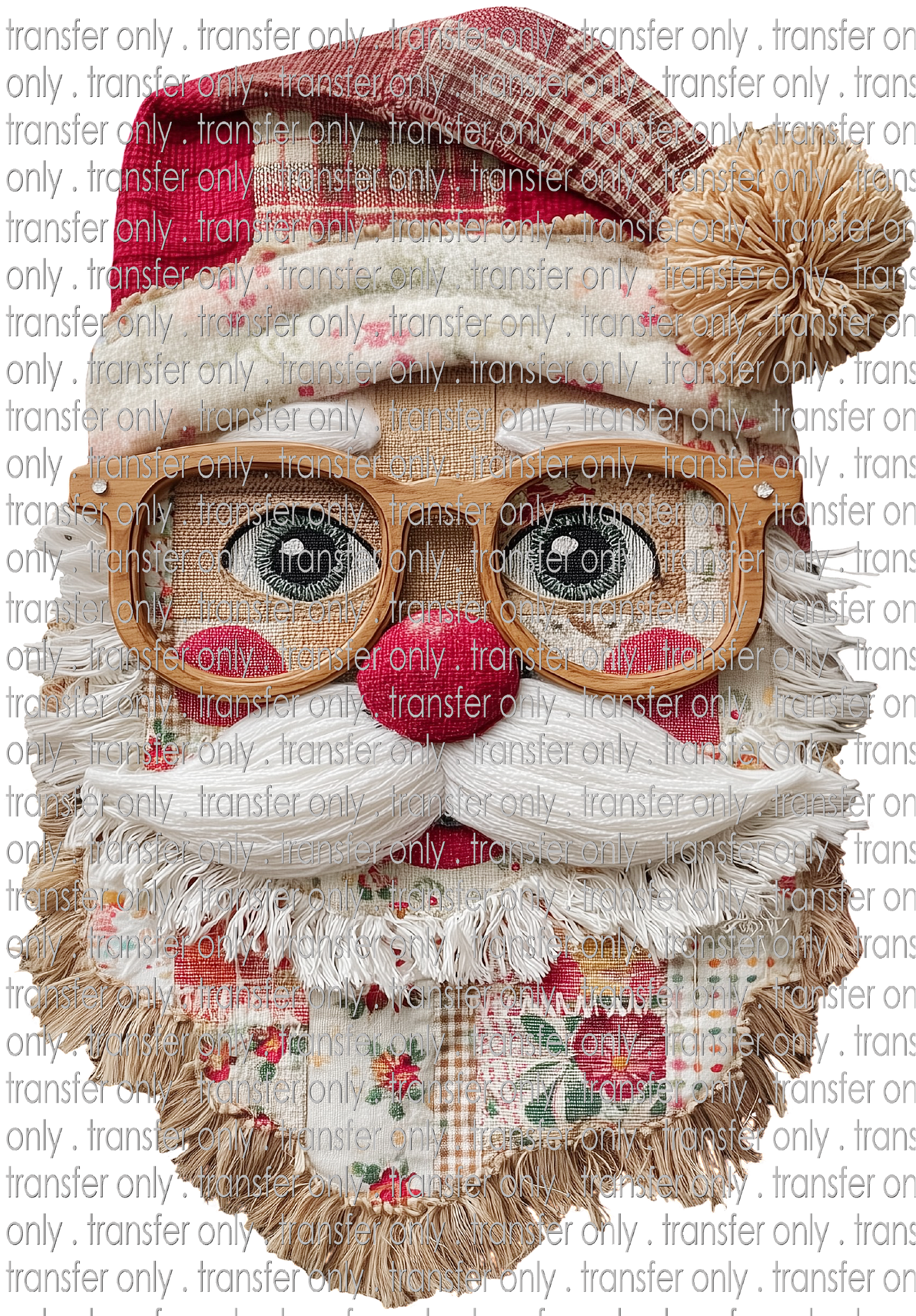 CHR 1280 Patchwork Floral Fabric Santa