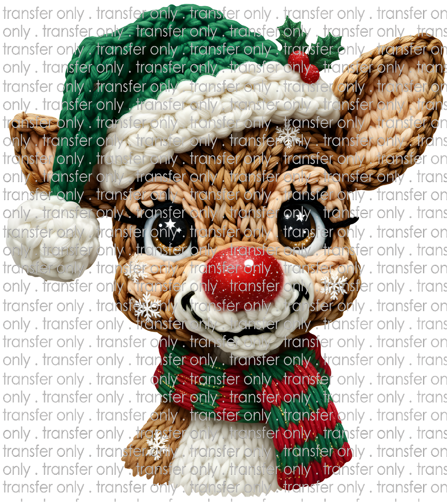 CHR 1287 Crochet Reindeer Glitter Nose