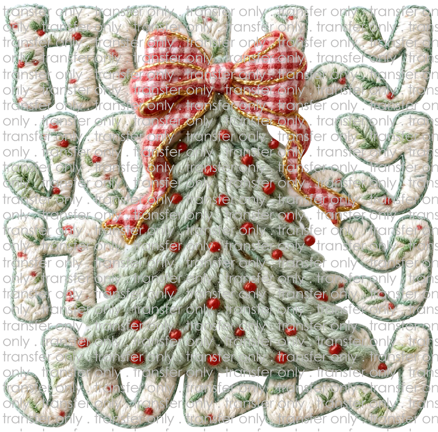 CHR 1335 Holly Jolly Christmas Tree Red Bow