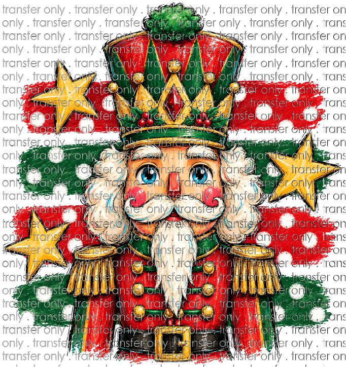 CHR 1375 Nutcracker Red and Green with Polka Dots