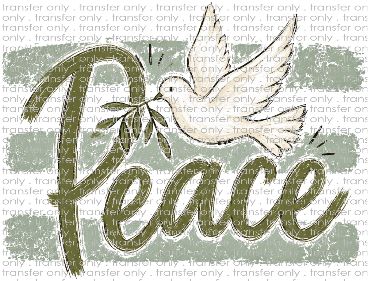 CHR 1397 Peace with Dove in Shades of Green