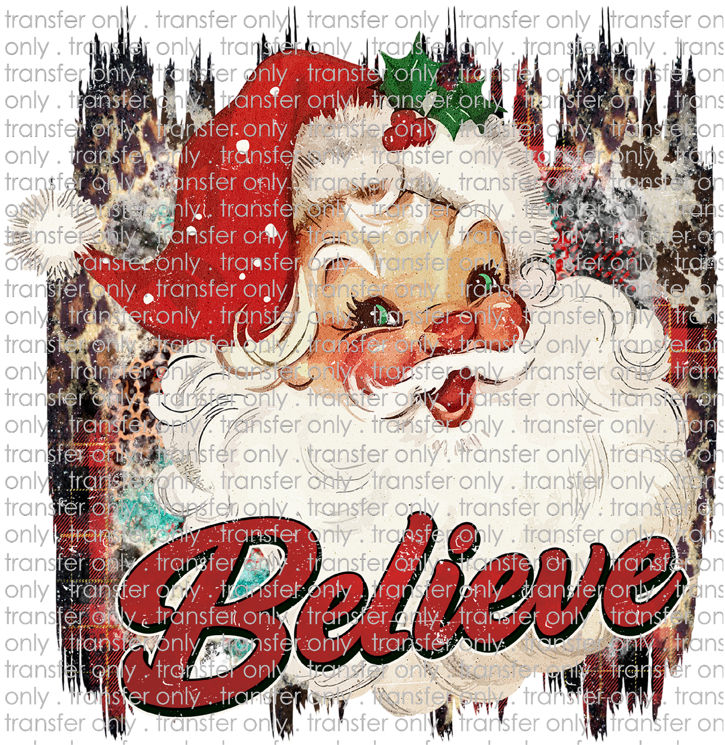 CHR 928 Vintage Santa Leopard Background