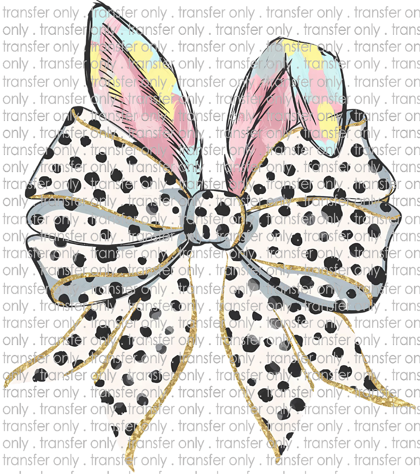 EST 214 Bunny Ears with Black Spotted Bow