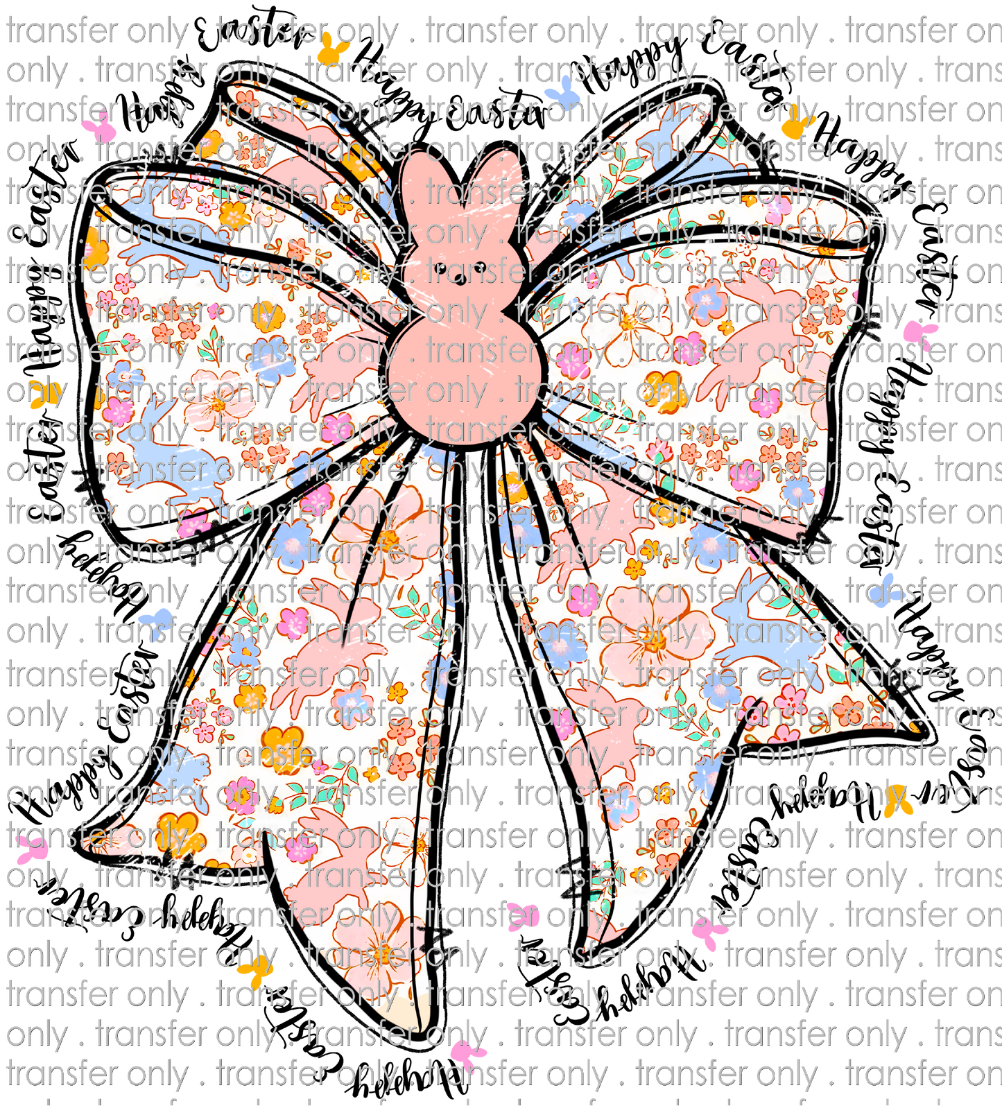 EST 222 Bunny Flower Easter Bow
