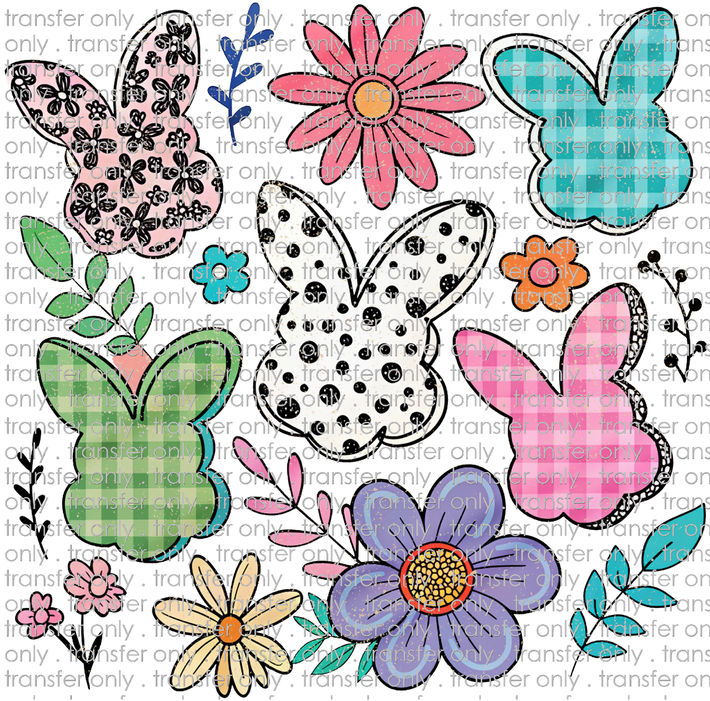 EST 226 Rabbit Heads and Flowers