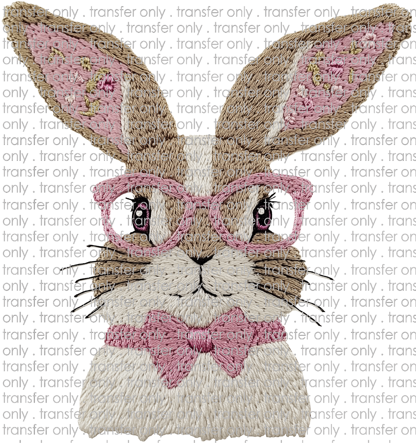 EST 231 Brown and White Bunny Pink Glasses 2