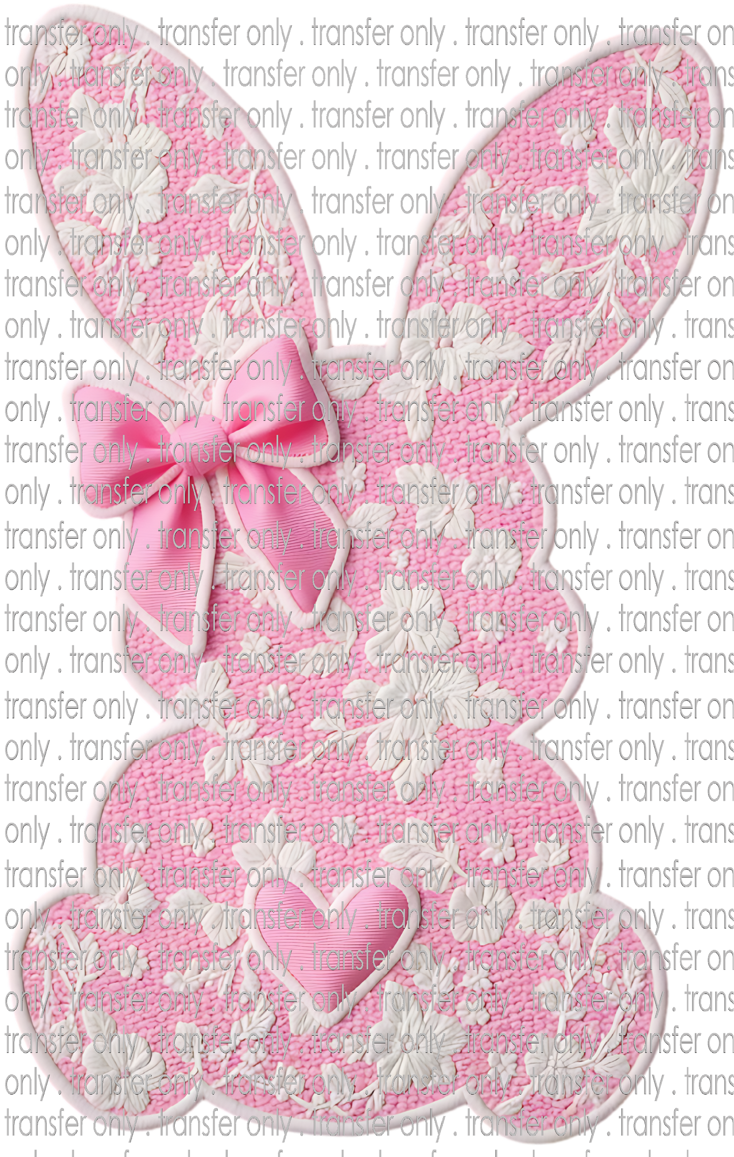 EST 233 Pink and White Lace Bunny Bow