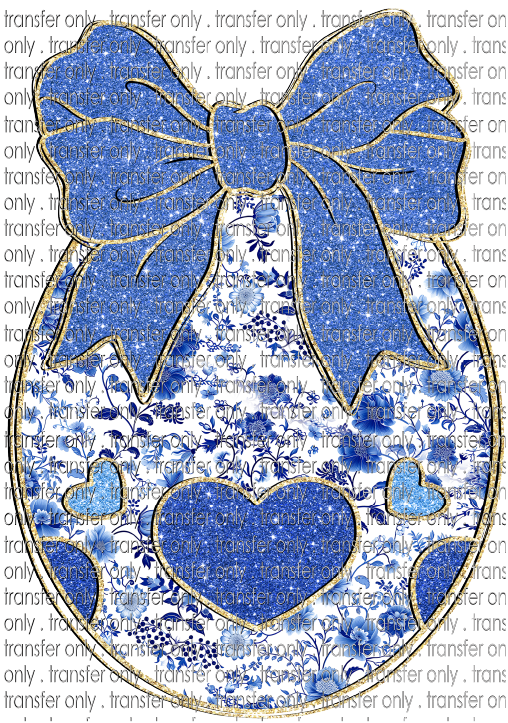 EST 239 Blue Floral Easter Bunny