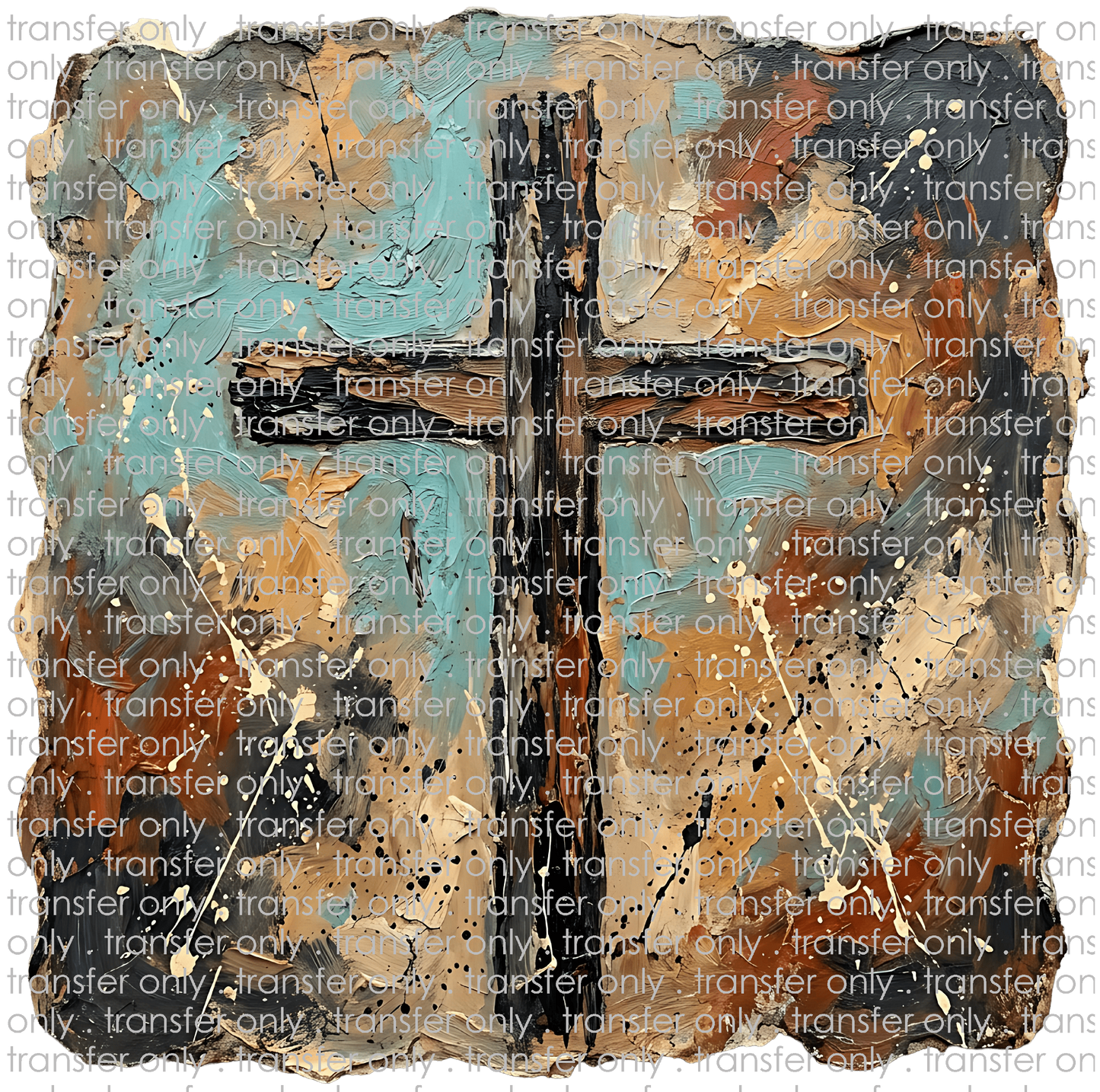 FAITH 235 Painted Brush Stroke Cross