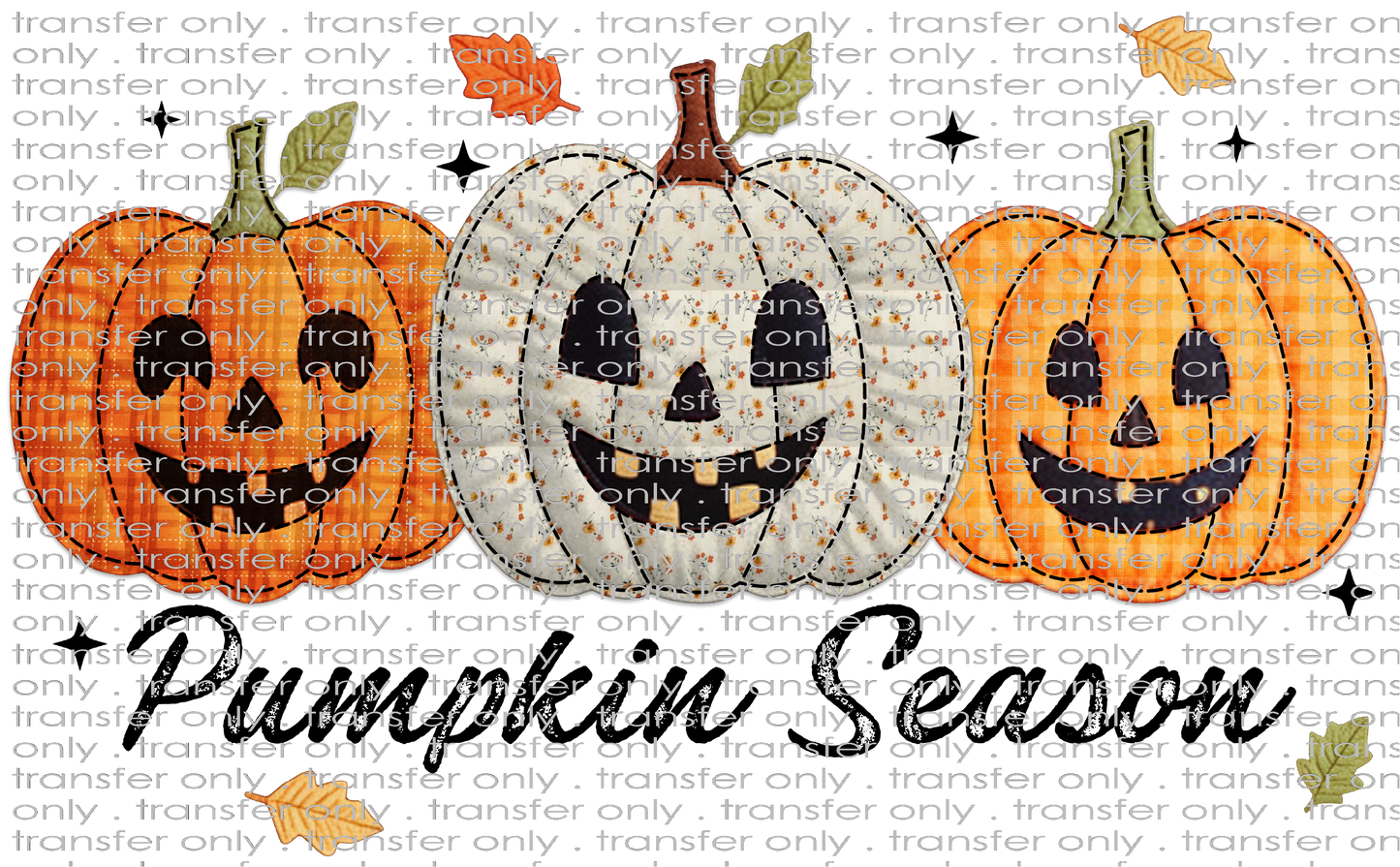FALL 626 Plaid Pumpkins Faux Applique