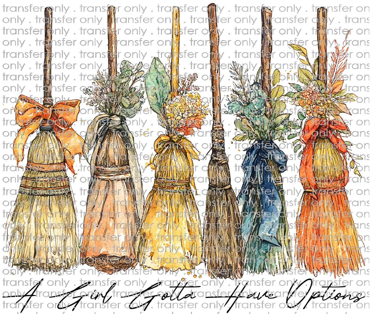 FALL 631 Brooms with Flowers