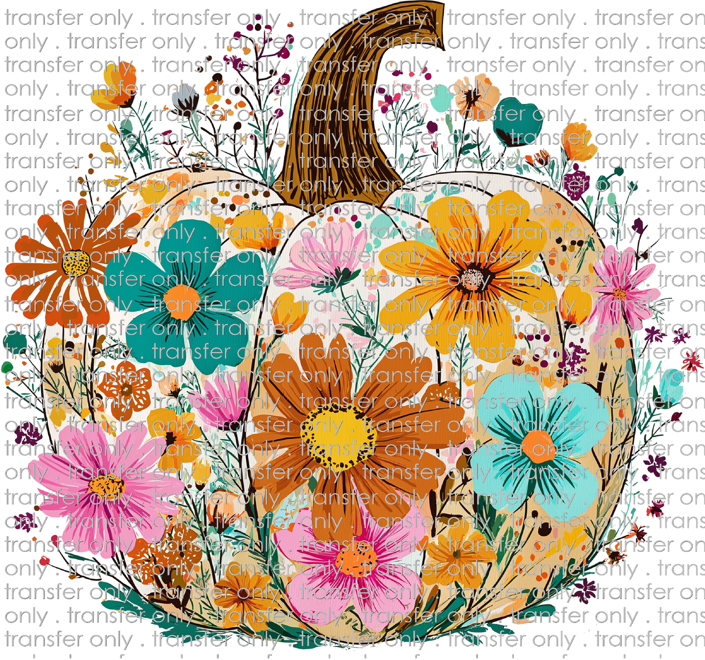 FALL 632 Pumpkin Boho Floral