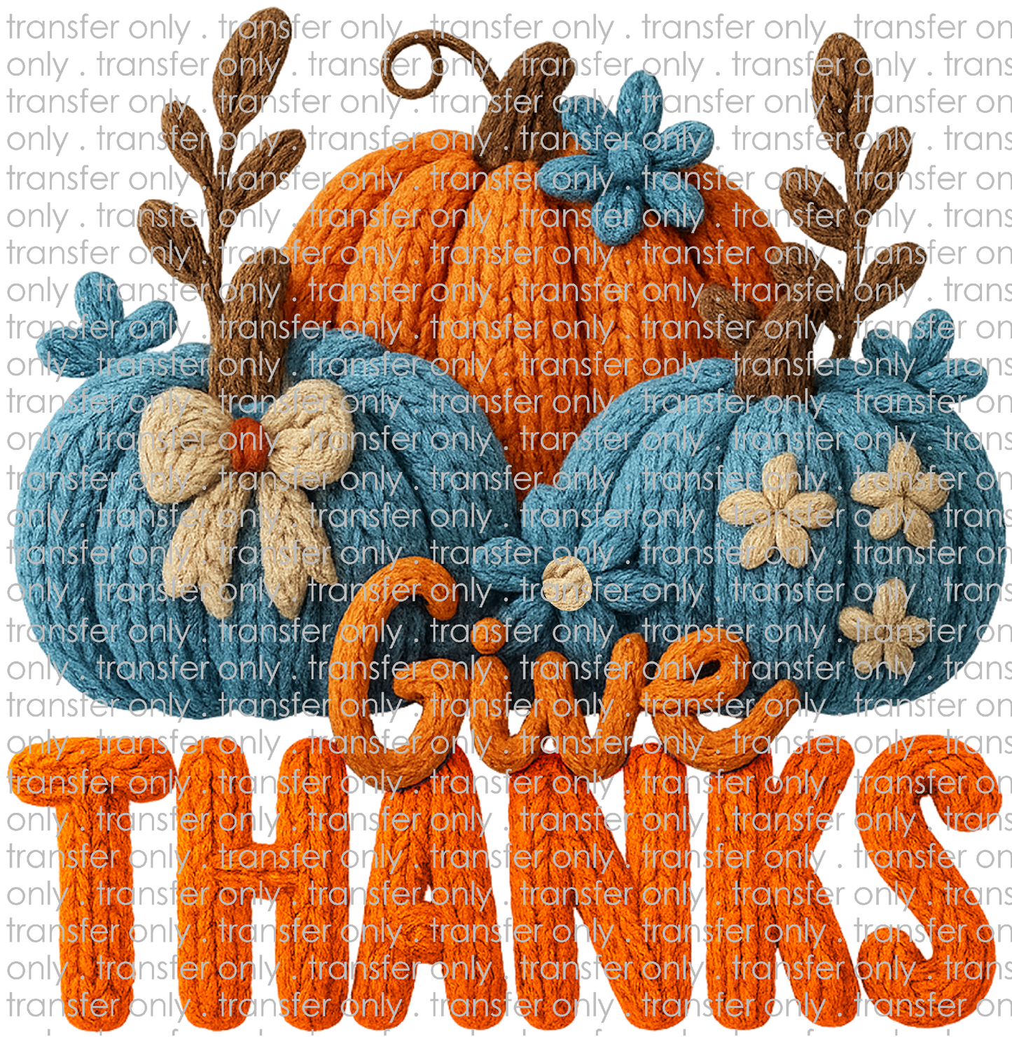 FALL 660 Give Thanks Orange and Blue Pumpkins