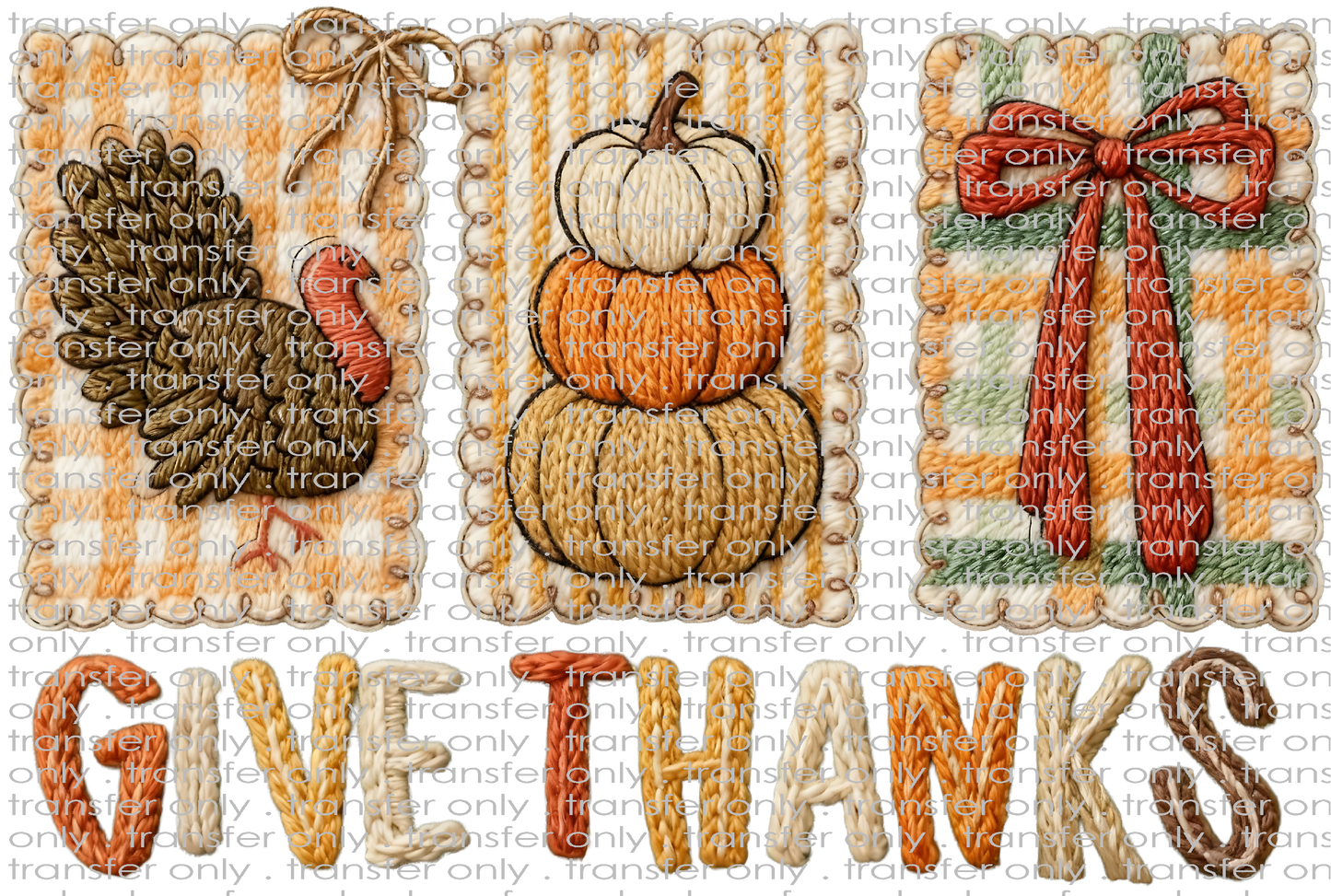FALL 661 Give Thanks Stamp Turkey Pumpkin Bow