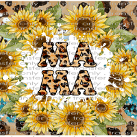 FAM UV 114 Sunflower Mom Leopard UV DTF 16oz Wrap