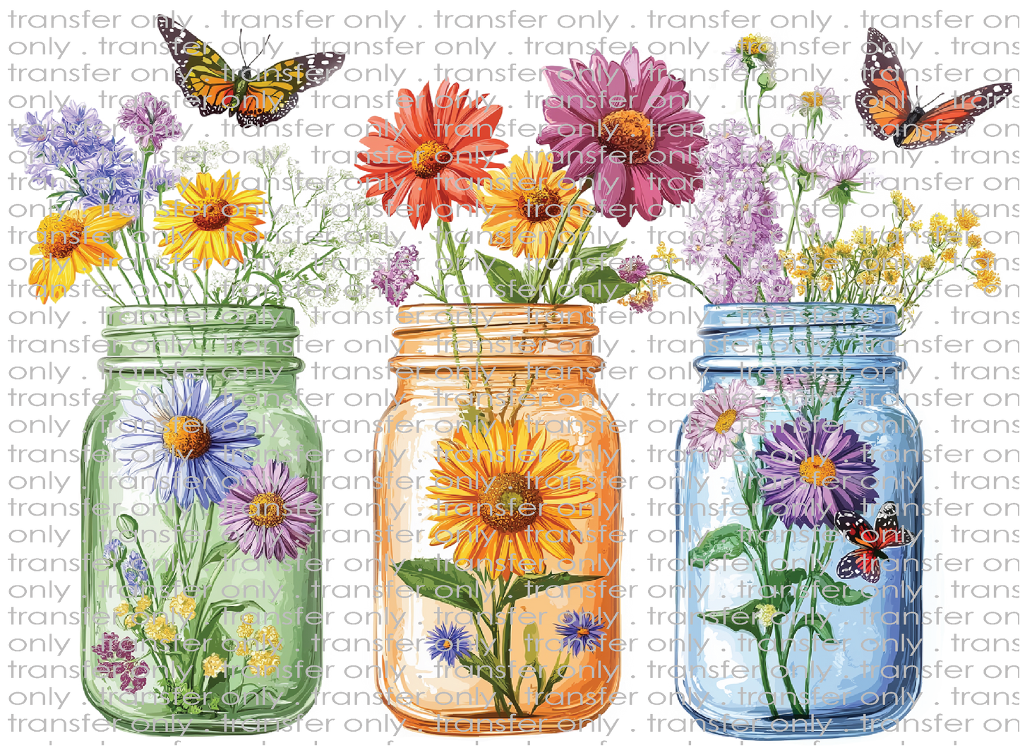 FLW 113 Mason Jars with Wildflowers