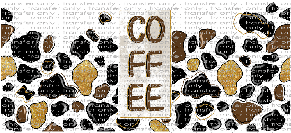 FOOD UV 109 Coffee with Cowhide and Glitter UV DTF 16oz Wrap