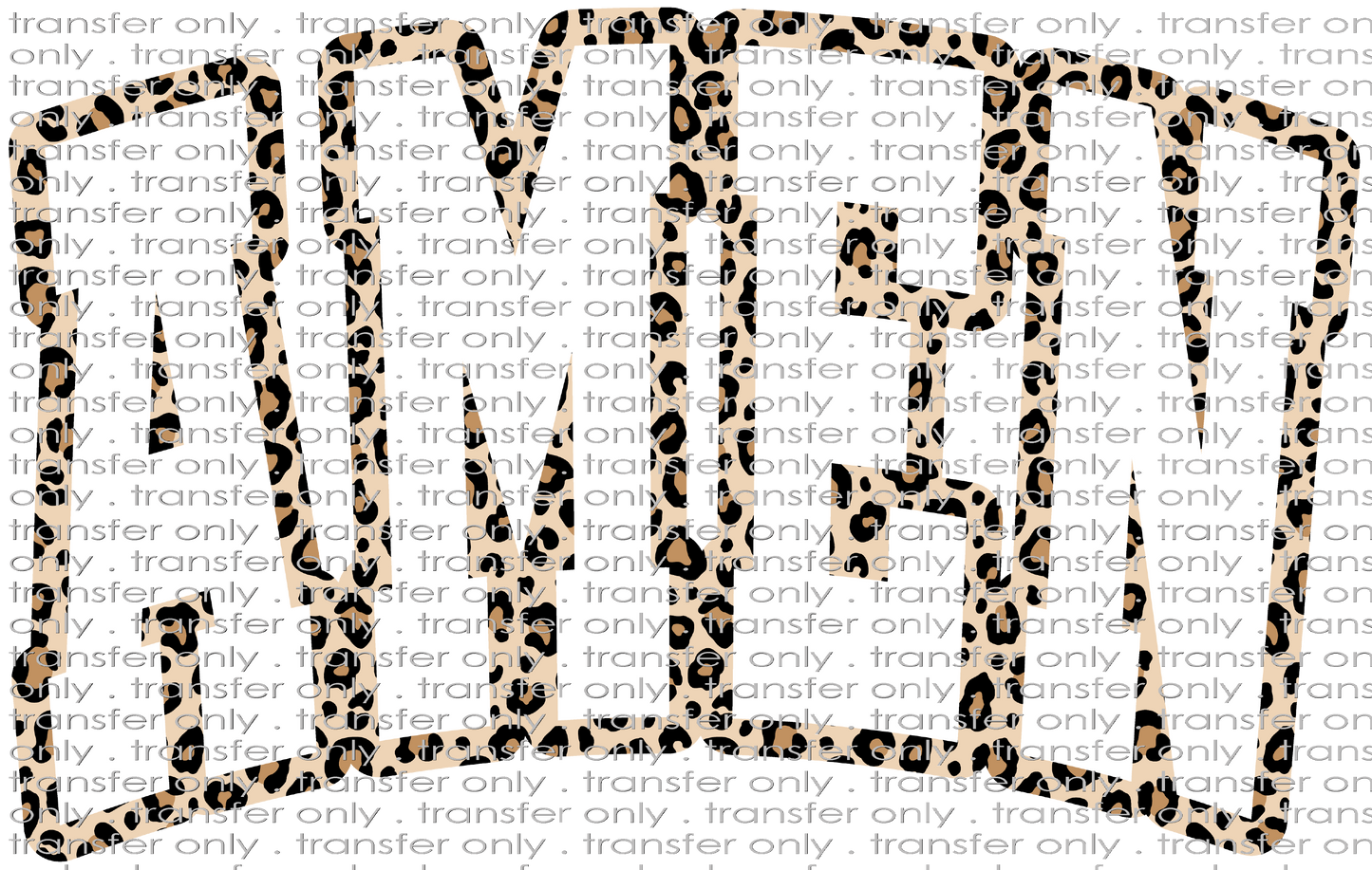 Faith 207 Amen White with Leopard Outline