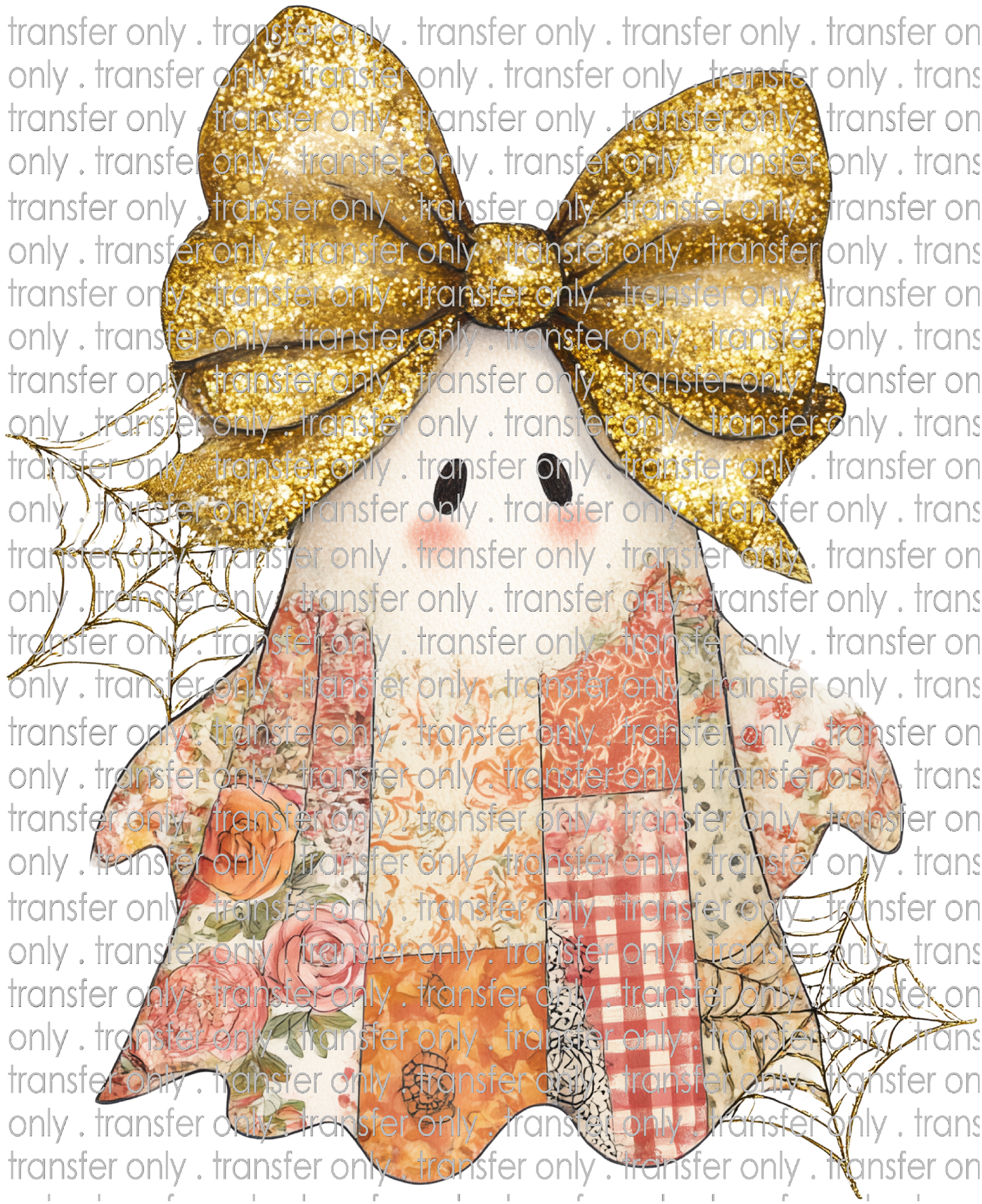 HALLO 358 Halloween Applique Patchwork Glitter Box Ghost