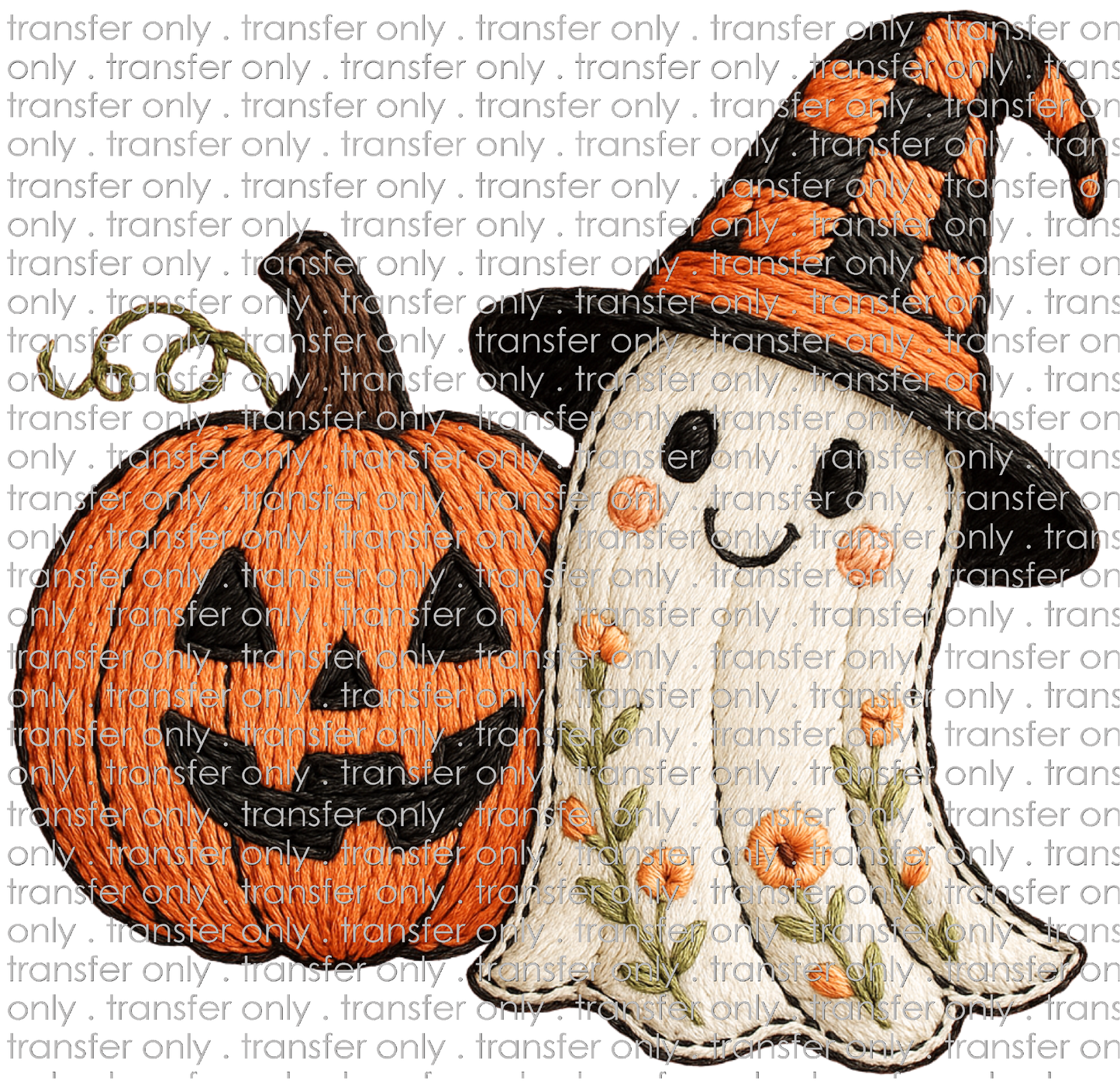 HALLO 432 Pumpkin and Ghost Faux Crochet