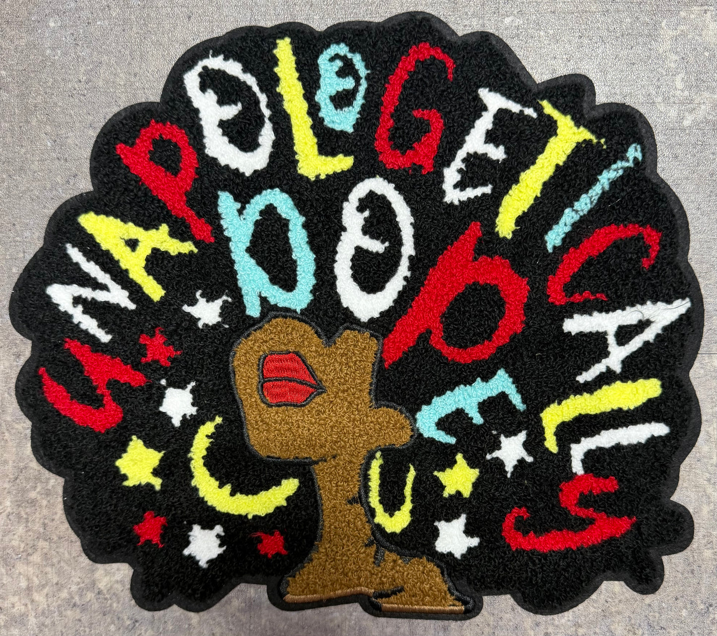 Unapologetically Dope- Chenille/Sequins Iron On Patch