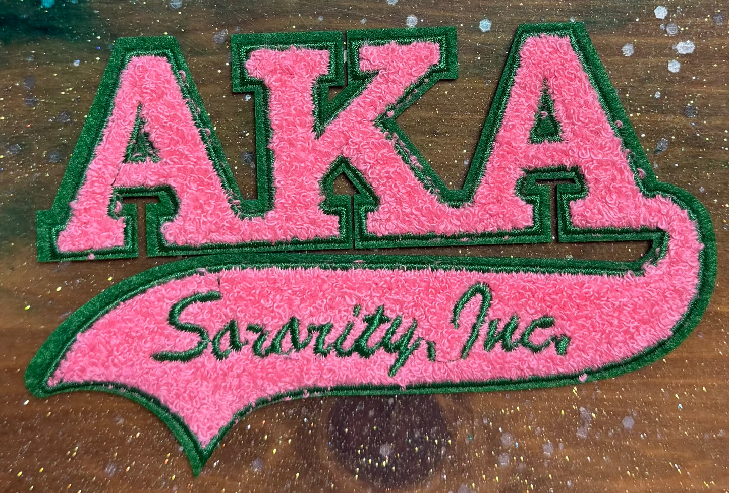 AKA Sorority Inc Small- Chenille/Sequins Iron On Patch