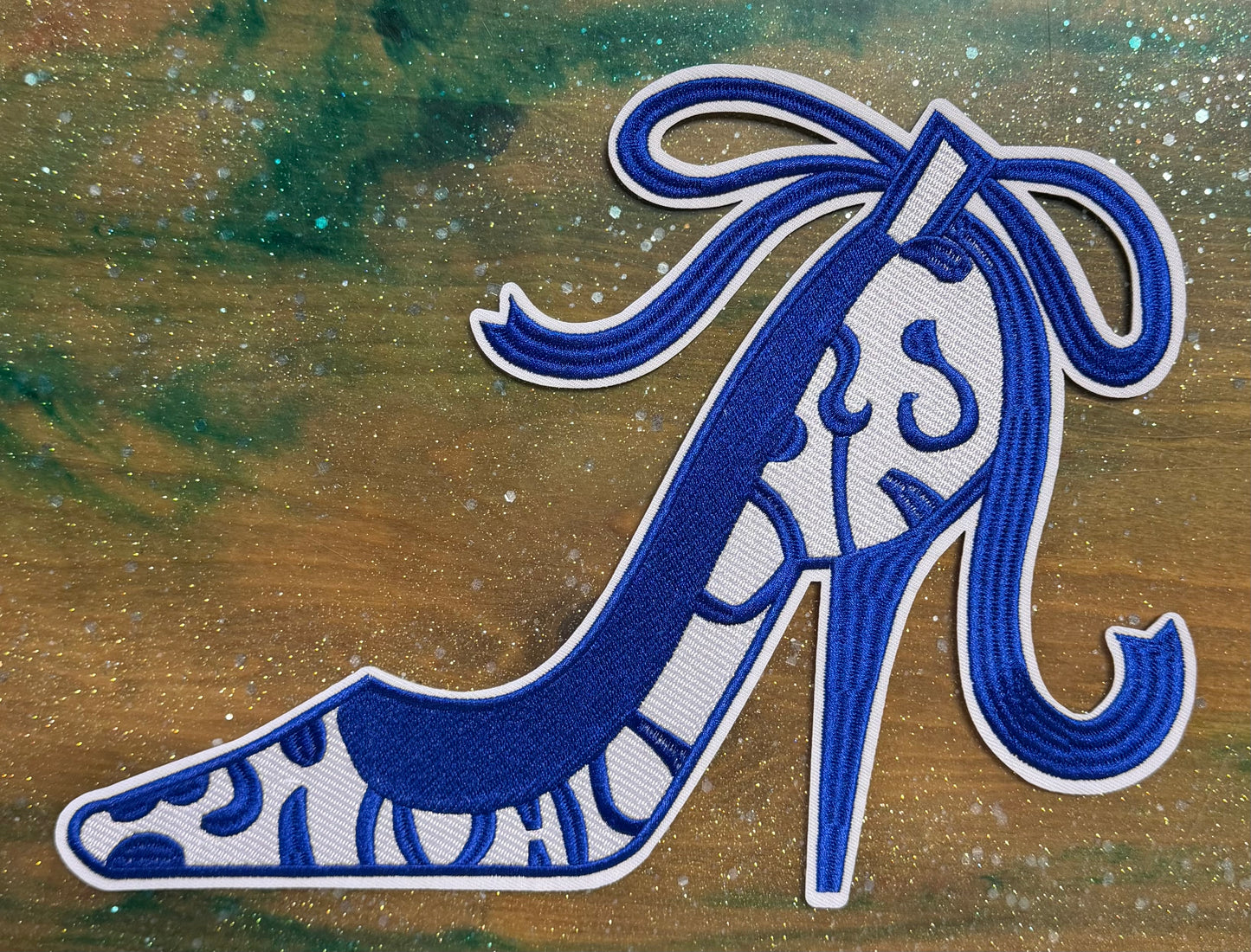 Zeta High Heel- Chenille/Sequins Iron On Patch