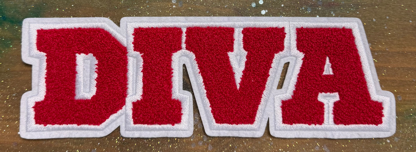 Delta Diva- Chenille/Sequins Iron On Patch