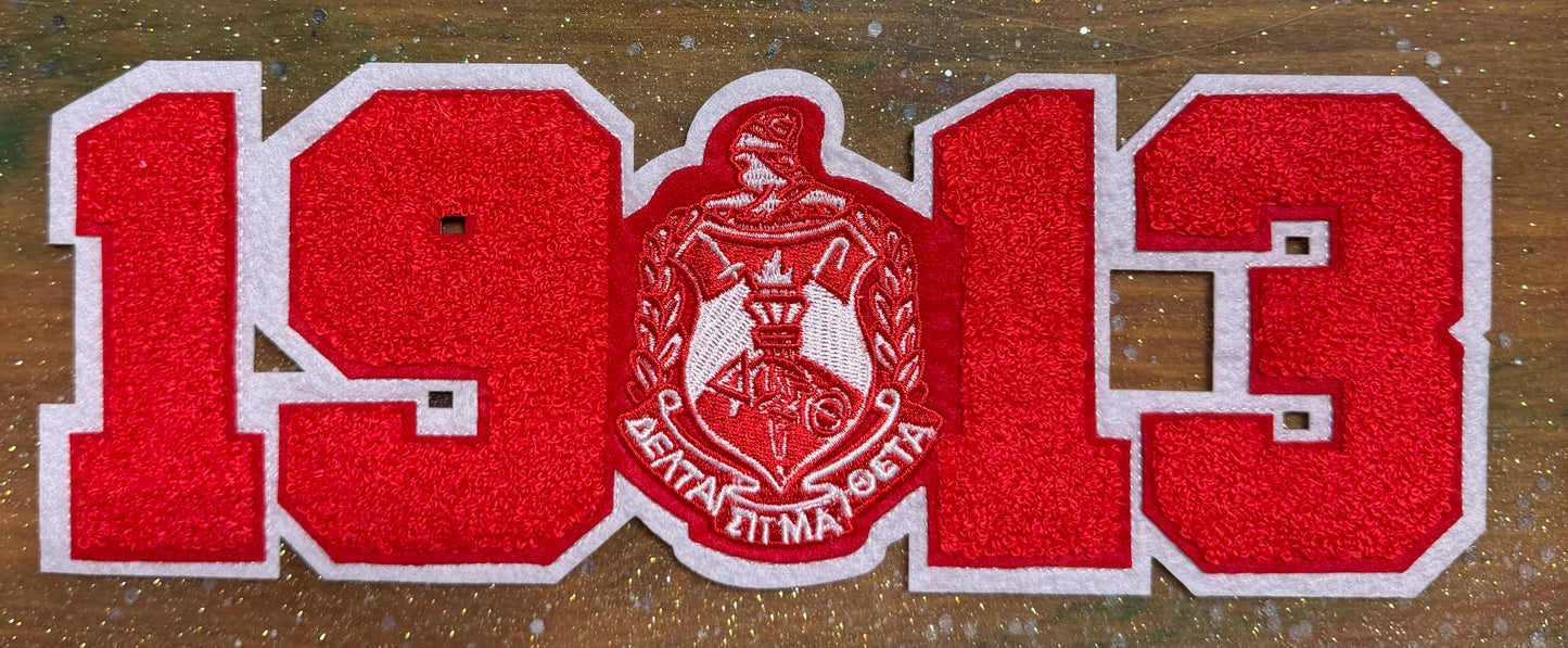 1913 Delta- Chenille/Sequins Iron On Patch